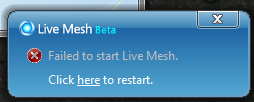 Failed to start Live Mesh